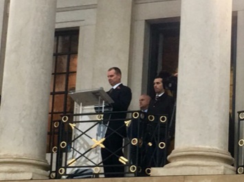 Jenny Rhodes son Matthew Brown hosting President Trump for the ceremony to remember Americas World War Heros He is a retired Army veteran